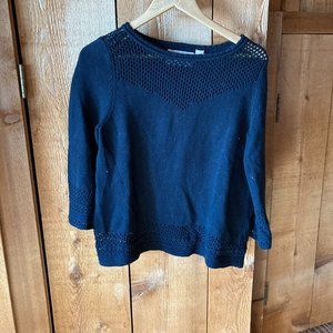 Anthropologie Black 3/4 sleeve sweater